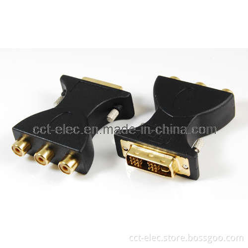 DVI (18+5) Male to 3RCA Female Adaptor